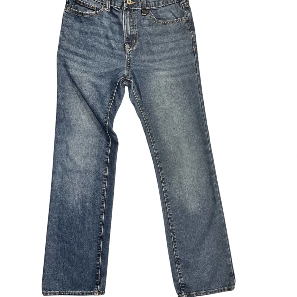 Two Pairs Boys Old Navy Dark Wash Straight Adjustable Waist Jeans Size 16 VGUC